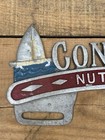 Vintage 50s Die Cut Connecticut Nutmeg State Cast Aluminum Booster Plate Topper