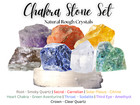 7 Chakra Stone Set  medium  7 Natural Rough Stones  Selenite Stick   Directions 