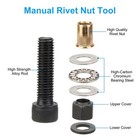 5 Pcs Rivnut Tool Adapter Kit M4-m10 Manual Rivet Nut Setter For Drill   Wrench