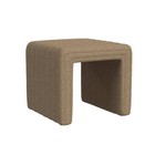 Modern Channel Ottoman Brown Boucle- Homepop  Upholstered Footstool  No Assembly