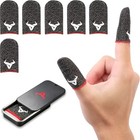6 Pack Finger Sleeves For Gaming thumb Sleeves For Mobile Silver Fiber 6 Pcs 
