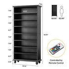 69-inch Tall Bookcase With Led Lighting  Modern 9-tier Freestanding Bookshelf