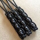 325 Paracord Small Hole Knife Lanyard 3pk Black With Black Skulls