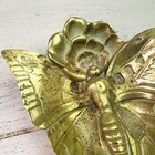 Vintage Virginia Metalcrafters Brass Butterfly Flower Trinket Tray Ashtray Dish