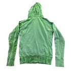 Fox Girls Y2k Hoodie Jacket Medium Mint Green Zip Up Logo Graphic Print Classic