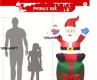 6ft Christmas Inflatable Santa Claus Outdoor Decoration Blow Up Santa Sitting On
