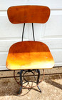 Vintage Tall Toledo Metal Uhl Steel Drafting Chair Industrial Stool