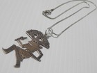 Lg Vintage Navajo Indian Sterling Silver Apache Ga an Necklace Free Chain  