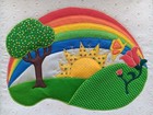 Ooak Vintage 80s Kids Wall Hanging Decor Primary Color Puffy Rainbow Sunhine
