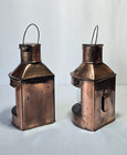 Vintage Maritime Nautical Copper bronze Starboard   Port Signal Oil Lanterns 9 