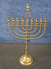 Hanukkah Menorah Jewish Judaica Israel Vintage Brass Chanukah Candle Holder 14 