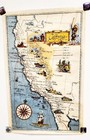 Vintage Illustrated Map Of Early California History By George Otto Hanft 1967  