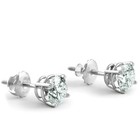2 Ct Round Cut Certified Vs1 fg Lab Grown Diamond Stud Earrings 14k White Gold
