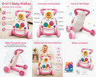 Baby Push Walker Activity Center Learning Toy W  Shape Sorter Pink 12m-36m