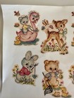 Vintage Nursery Transfers Decals  Retro Baby Room Decor Baby Animal Stickers