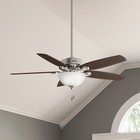 Hunter Fan 52 Inch Brushed Nickel Indoor Ceiling Fan With Light Kit And 5 Blades