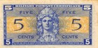 Usa   Mpc  5  Cents  1952  Series Of 521  Plate   61  Circulated Banknote M7