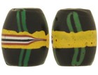 Antique African Trade Beads Black French Cross Venetian Glass Fancy Lampwork