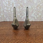 Vintage Pair Brass Bird Figurines Mid Century Modern Korea Weighted