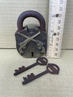 Padlock With 2 Gun Barrels Crossed  2 Keys Brass Lock  Antique Finish  Works