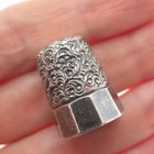 Simons Brothers Sterling Silver 2-tone Antique Engraved Sewing Thimble Size 10