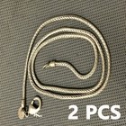 2pcs Collection Chinese Tibet Silver Carved Long Amulet Necklace Gifts Vintage