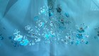Vintage Korean Sky Blue Hanbok Peony Embroidery Original Underskirt   New Brooch