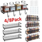4 8pack Kitchen Spice Rack Organizer Storage Shelf Cabinet Jar Holder Wall Mount