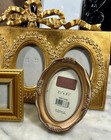 Vtg Picture Frame Lot Of 9 Ornate Black Gold Victorian Style