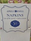 April Cornell Set Of 10 Graceful Garden 16x16 100  Cotton Napkins
