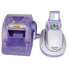 Purple And White Sticker Design With Playful Shapes And Ergonomic Form
