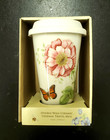 Lenox Ceramic Thermal Travel Mug Butterfly Meadow Double Wall Lid 12 Oz