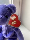 Ty Beanie Baby Rare 1st Gen Violet Old Face Of Teddy Tbb Authenticated Mwct