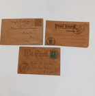 Antique Circa 1907 Leather Postcards Lot Of 3