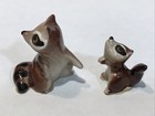 Hagen Renaker Miniature Mom And Baby Racoon Porcelain Figurines
