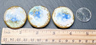 5 Matching Antique Hand Painted Porcelain Floral Buttons   3 Large  2 Small E955