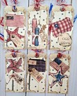 6 Patriotic Prim handmade gift Tags scrapbooks junk Journals crafts bookmarkers