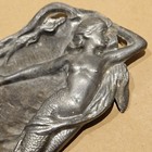 Antique Art Nouveau Metal Female Nude Mermaid Trinket Tray Dish Early 1900s