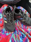 12 1 2 Adidas Kids Athletic Sneakers Black Mesh Lightweight Cloudfoam Ah8124