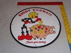 Vintage Reddy Kilowatt Piggy Bank Saves    11 3 4  Porcelain Metal Gasoline Sign