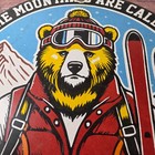 Vintage Forest Service Sign - Smokey Bear Mountains Skiing Gas Porcelain Sign