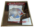 Vintage Budweiser  salutes The Coast Guard  Framed Beer Mirror Sign 24x20