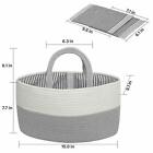 Baby Diaper Caddy Organizer Nursery Storage Bin Removable Insert Cotton Rope 