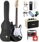      Donner Dst-100 Electric Guitar With Amplifier Gig Bag   Accessories Black