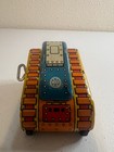 Vintage Louis Marx 1950   s Turnover Tank No  5 Tin Litho Wind-up Toy