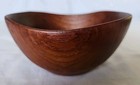 Vintage Pair Of 5  Teak Wooden Bowl Denmark  Mid Century Modern 1960s
