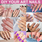 Bluezoo Extra Short Coffin Fake Nails Soft Gel Nail Tips  600pcs Full Cover Clea