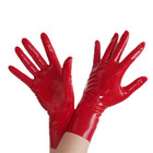 Red Latex Rubber Gloves Compression Shaped Gloves 0 4 Mm For Fetish Clubwear