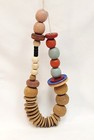 Vintage Wooden Bead Toy Plastic Discs