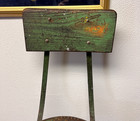 Vintage Farm Chair Iron Wood Parlor Bistro Chair Stool Green Industrial